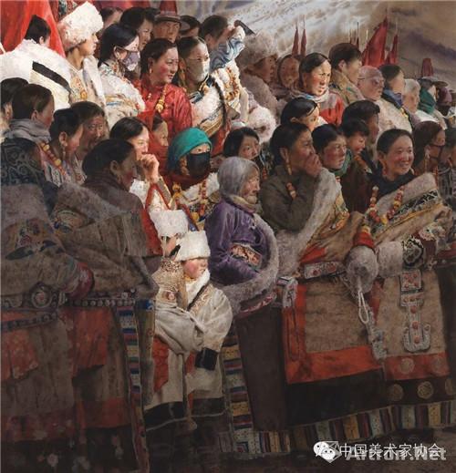许海刚(湖北)亮宝节上的人们/水彩・粉画 /156cm×150cm